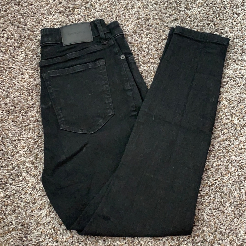 Everlane curvy high-rise skinny jeans in black